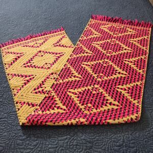 Handmade Multicolor Table Bed Console Dresser Runner Embroidery Geometric Linens